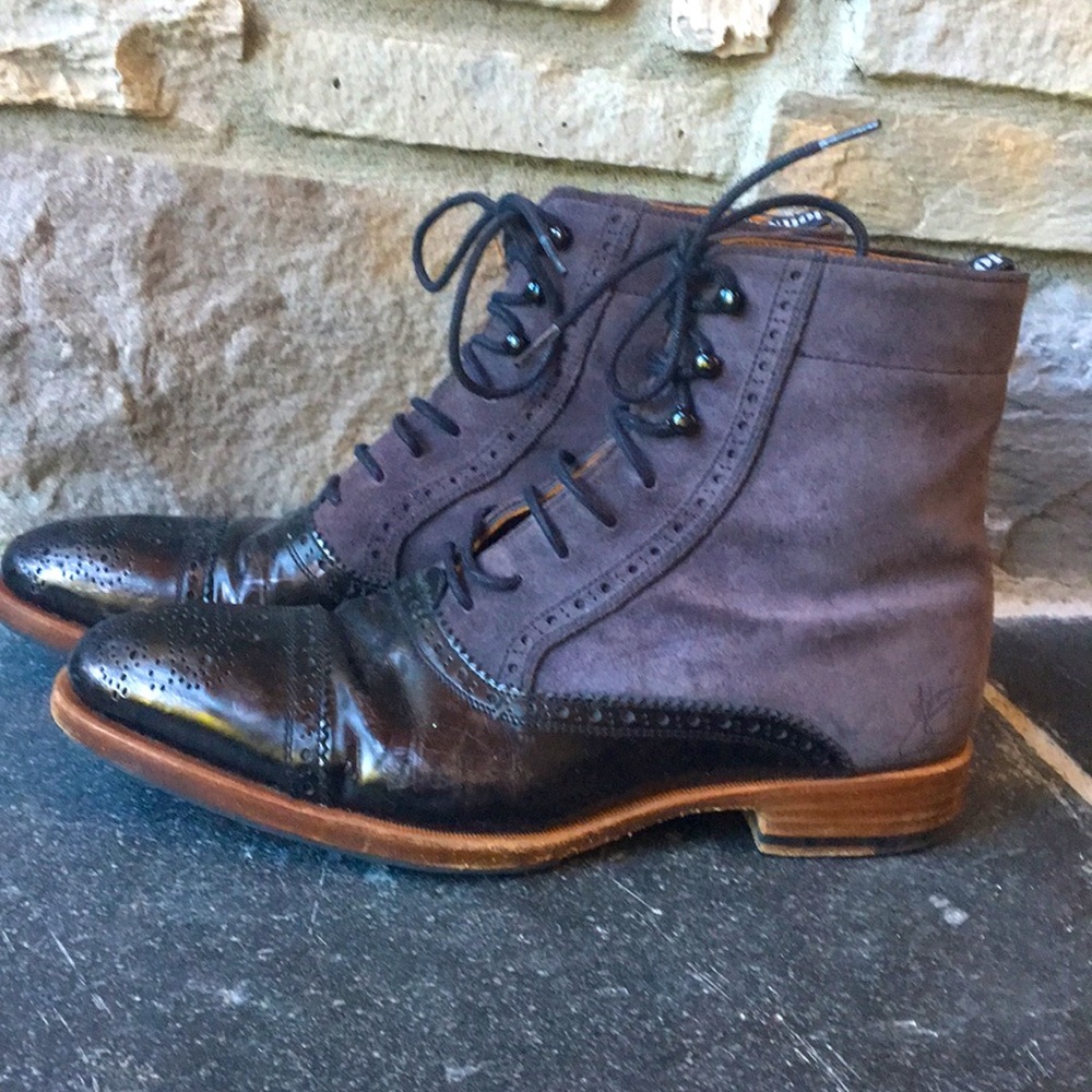 Jean Fluevog womens lace up boots.